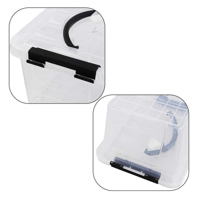 Obstnny 6 Quart Stackable Clear Plastic Storage Bins with Lids, Multi-purpose Organizing Boxes, 2 Packs - Image 2